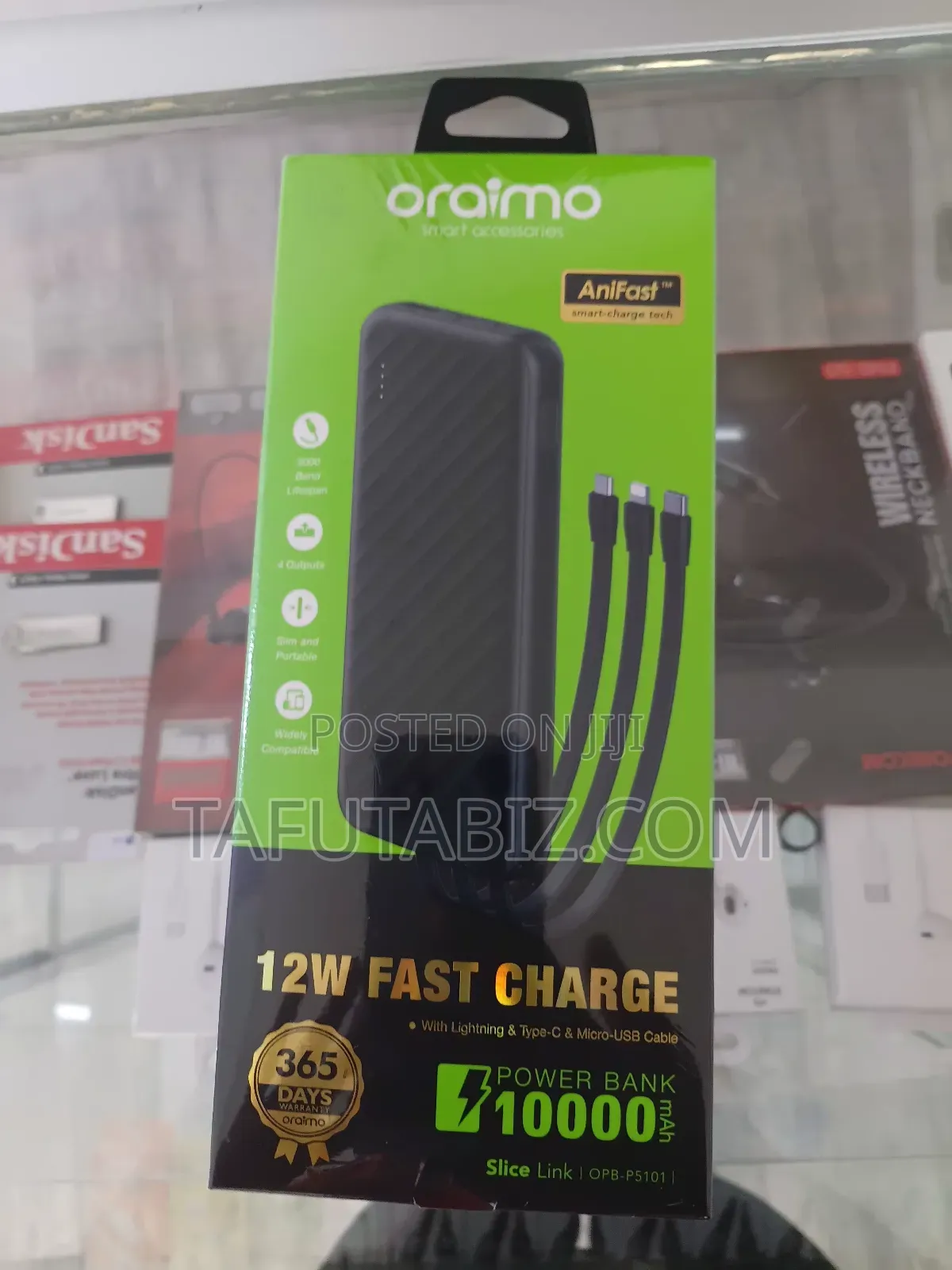 Oraimo 12w Anifast Fast Charge Power Bank 10000mah