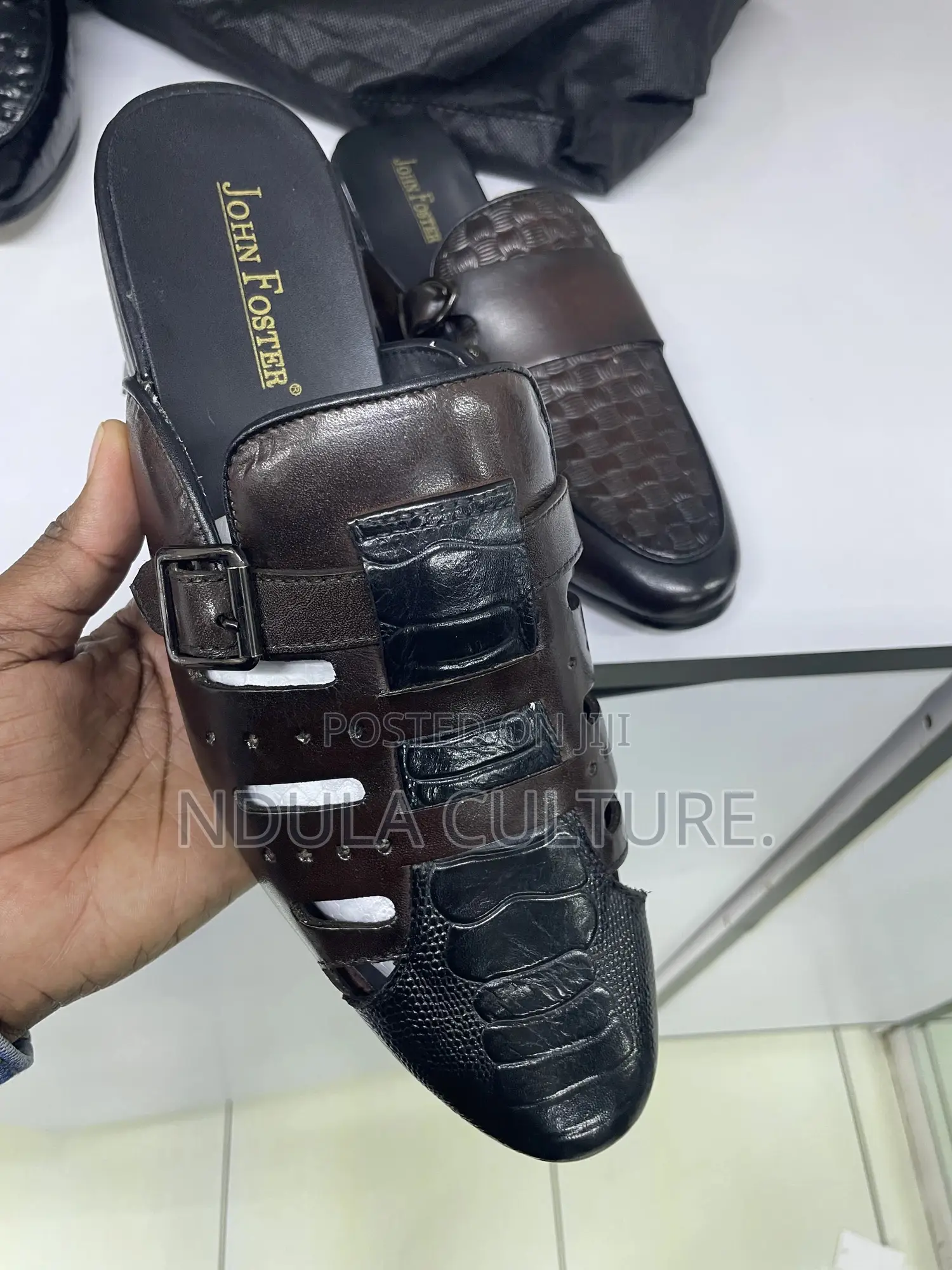 Authentic Leather John Foster Classic Mules