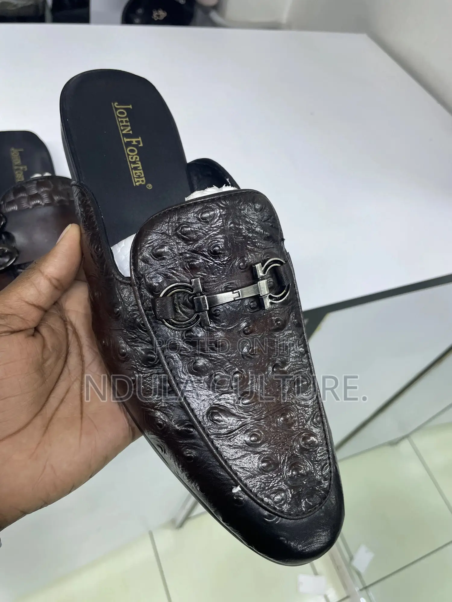 Authentic Leather John Foster Classic Mules