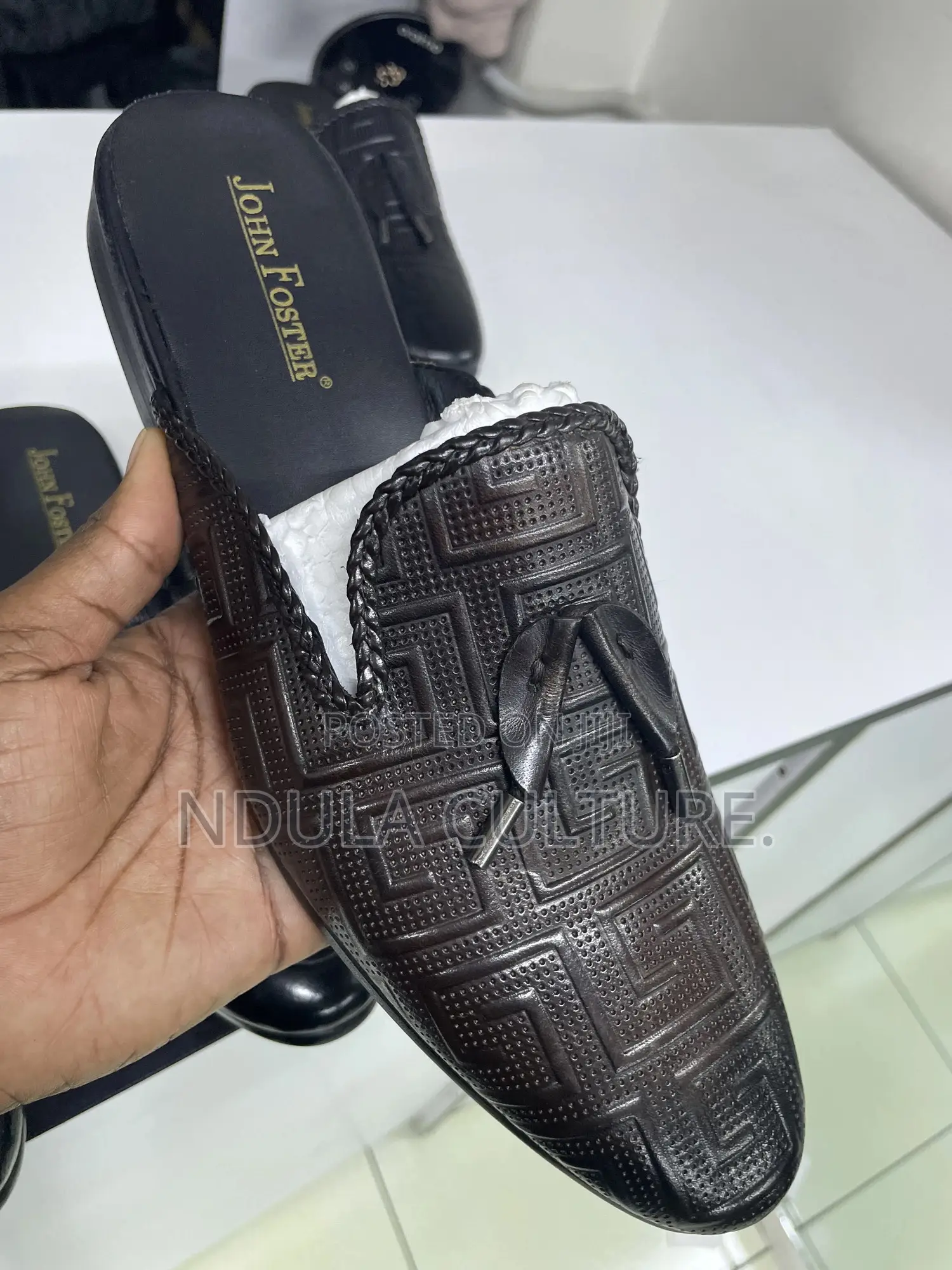 Authentic Leather John Foster Classic Mules