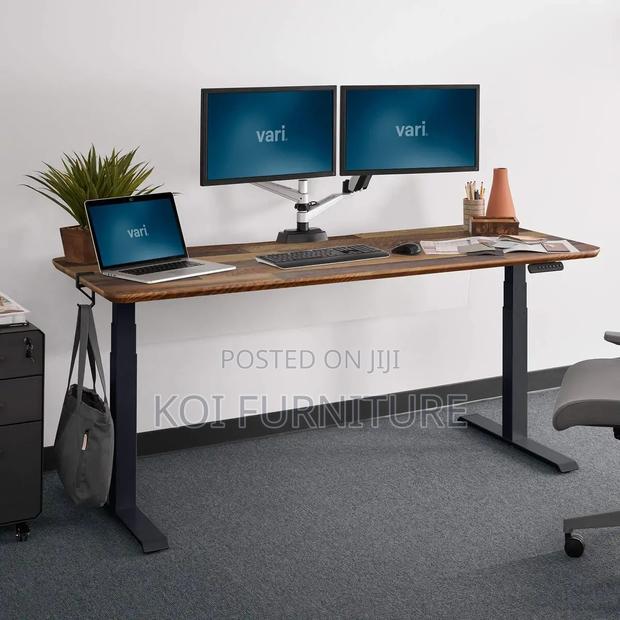 Office Desk; 1200mm Black Adjustable Standing Height Table