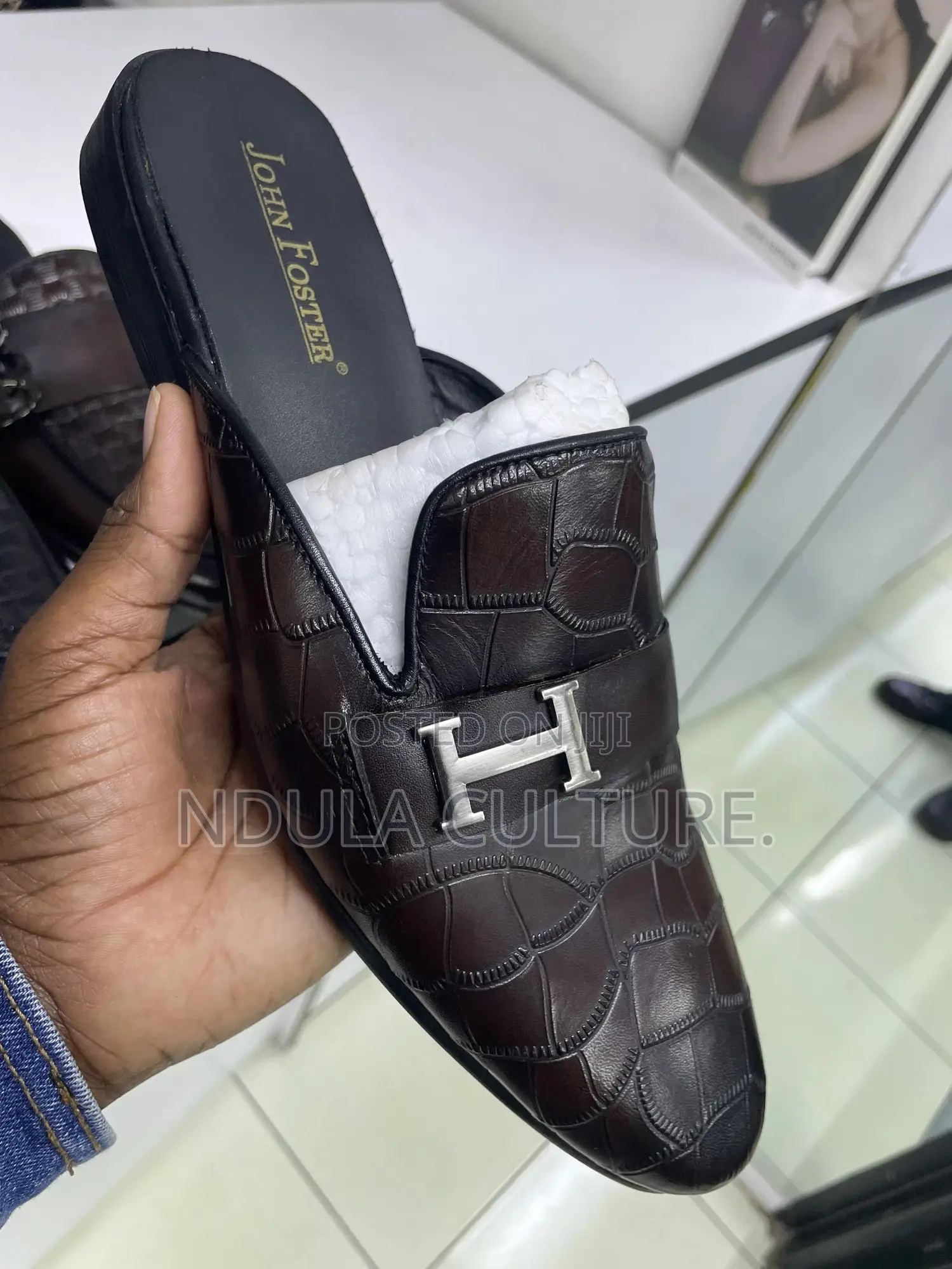Authentic Leather John Foster Classic Mules