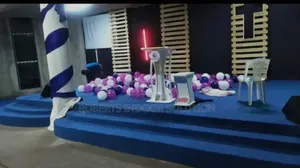 Blue Carpet Setup Wall to Wall Carpet