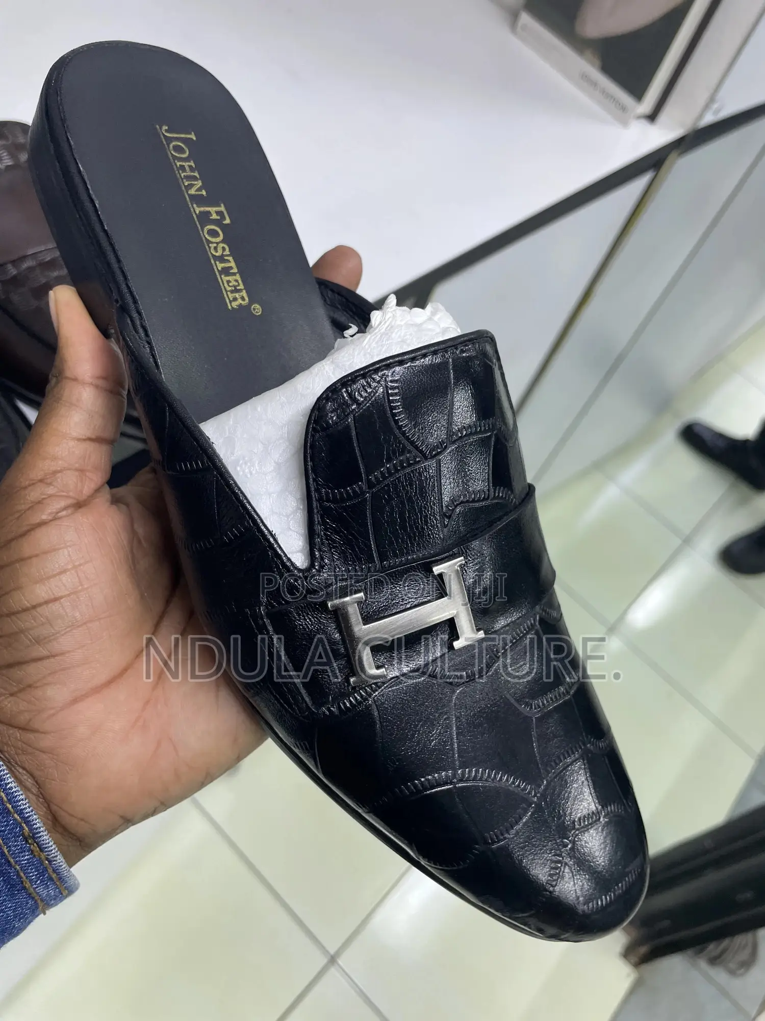 Authentic Leather John Foster Classic Mules