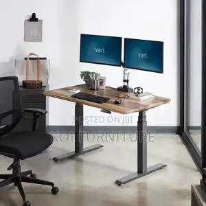 Office Desk; 1200mm Black Adjustable Standing Height Table