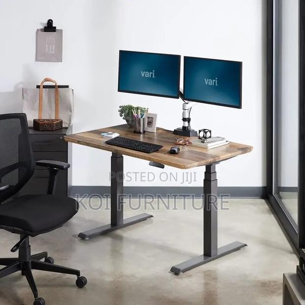 Office Desk; 1200mm Black Adjustable Standing Height Table - thumbnail 2