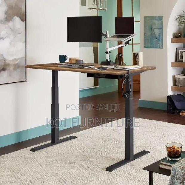 Office Desk; 1200mm Black Adjustable Standing Height Table - thumbnail 3