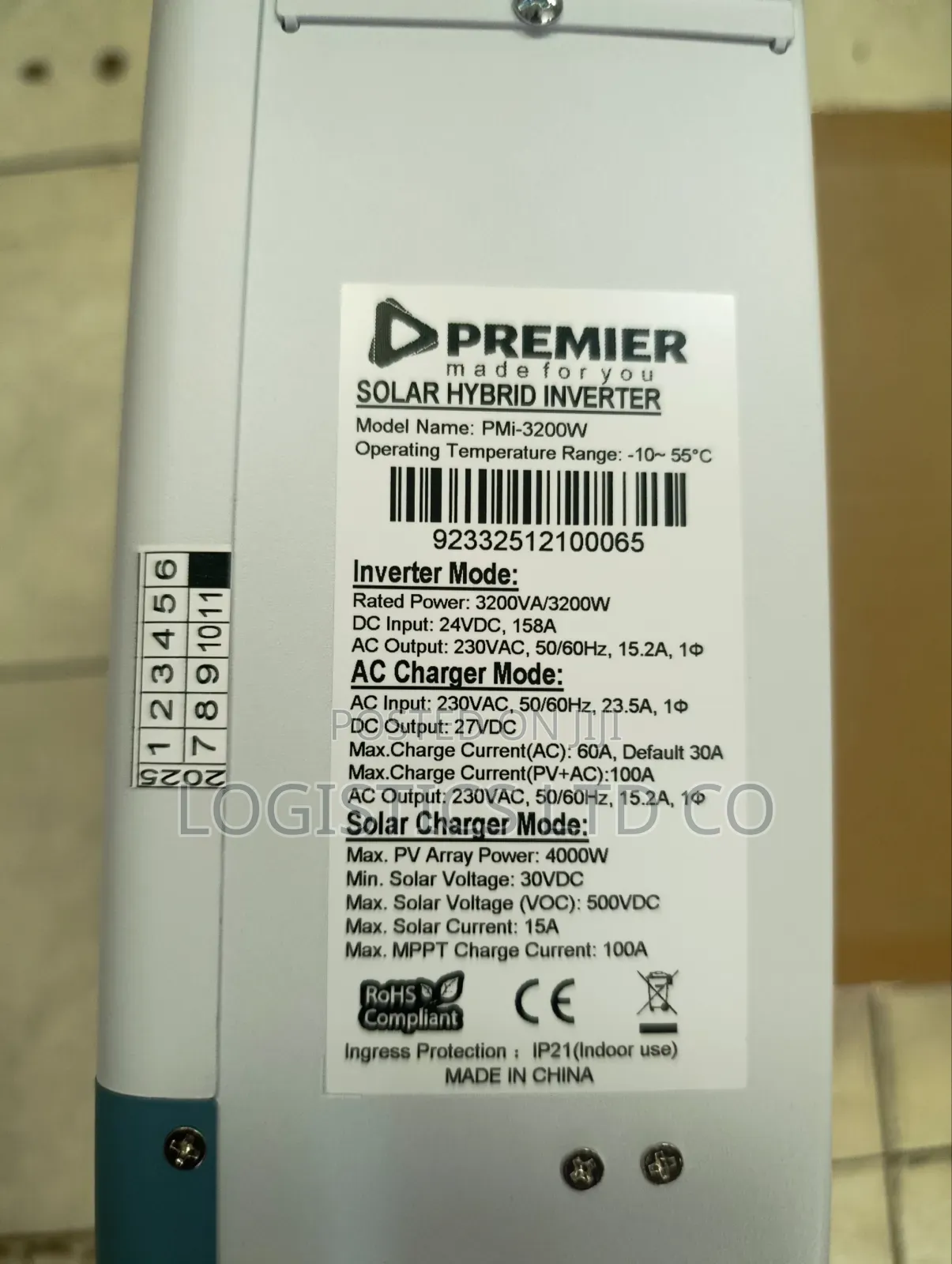Premier Solar Hybrid Inverter 3.2kva 24v Pure Sine Wave Inverter