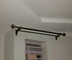 Powder-Coated Double Curtain Rod