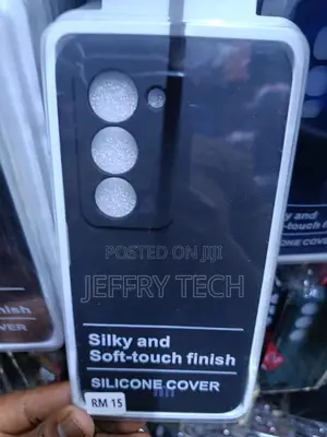 Black Silicone Mobile Phone Cover Featuring a Silky Soft-Touch Finish.