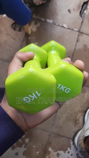 1 Kg Green Coated Dumbell (Assorted)