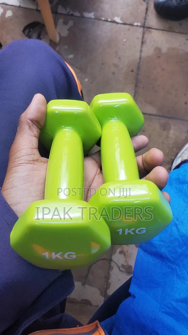 1 Kg Green Coated Dumbell (Assorted) - thumbnail 2
