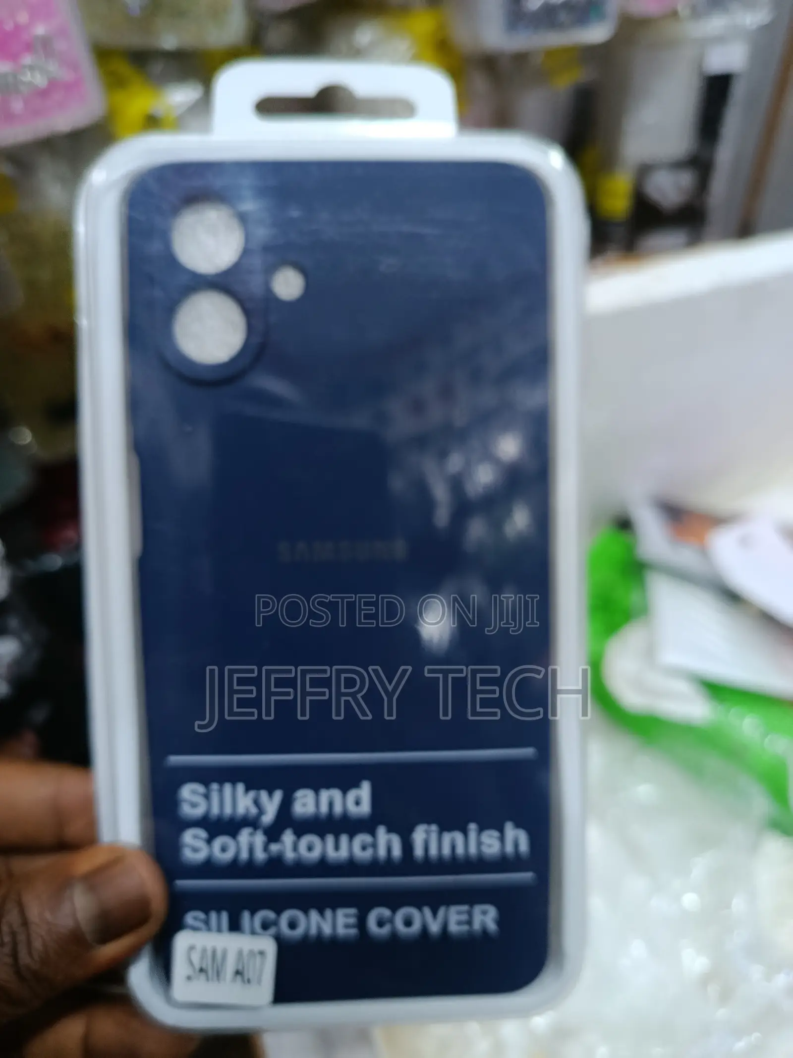 Dark Blue Silicone Phone Cover Designed for the Samsung Galaxy A07.