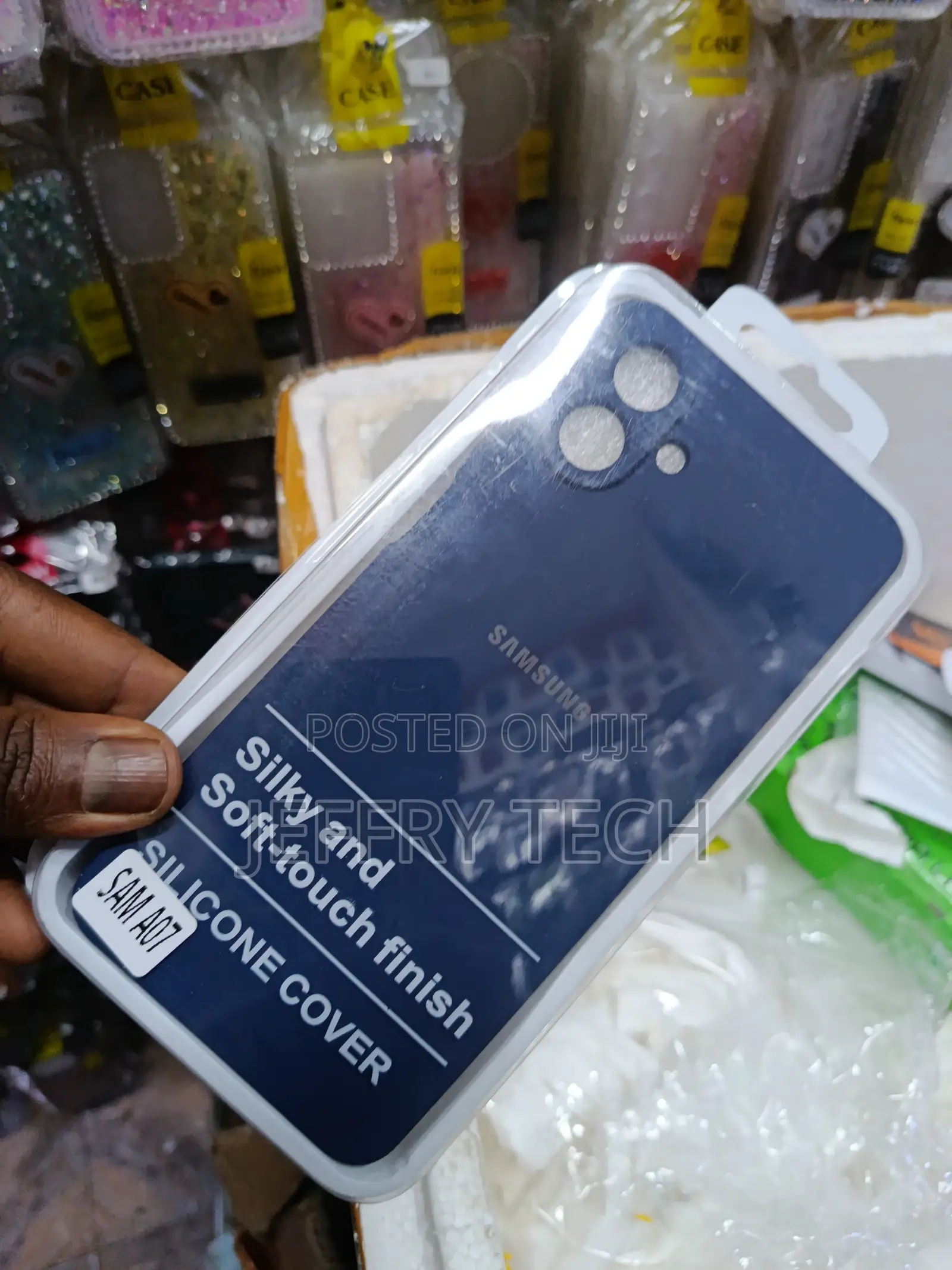Dark Blue Silicone Phone Cover Designed for the Samsung Galaxy A07.