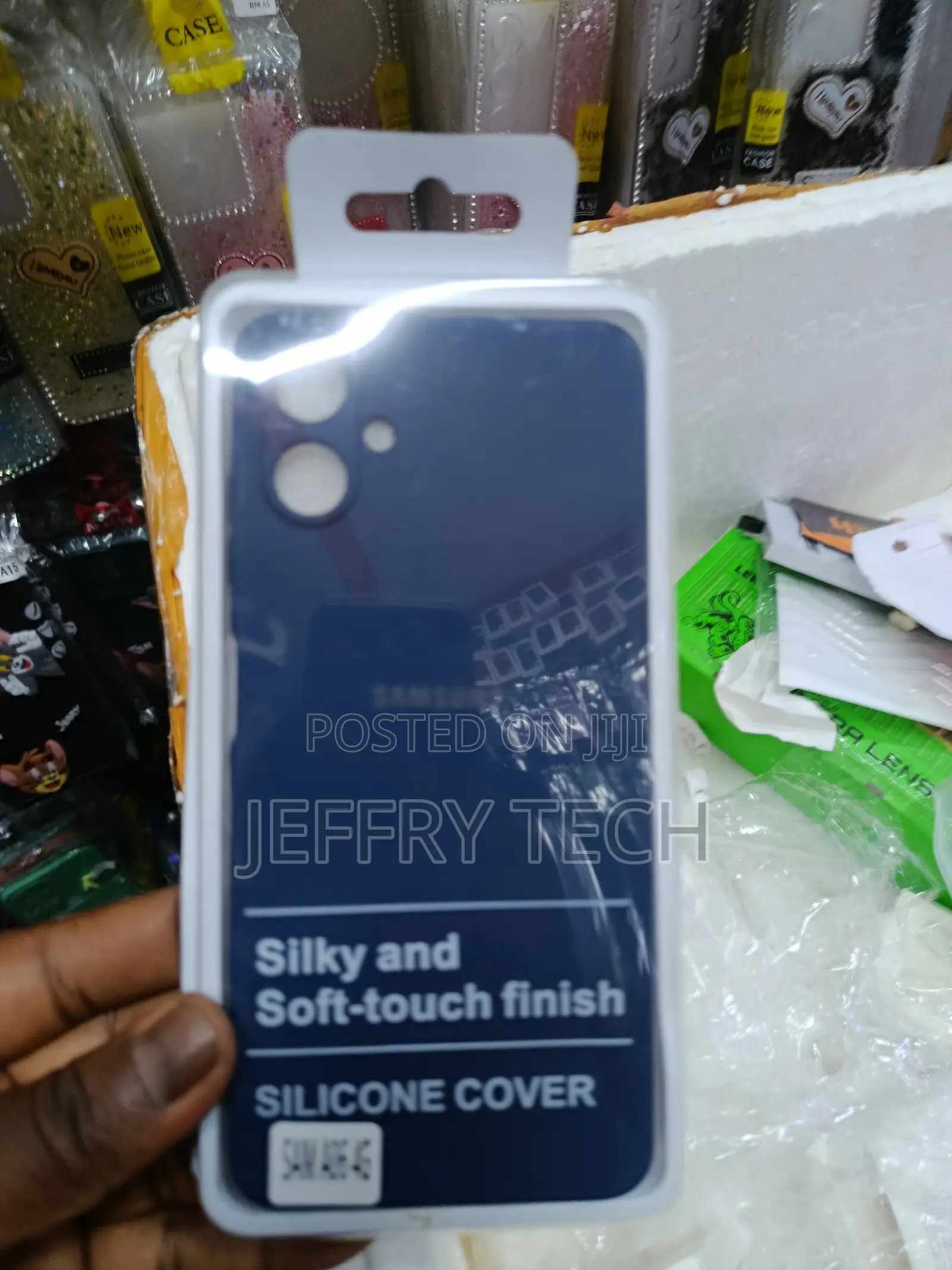 Blue Silicone Phone Cover Designed for the Samsung Galaxy A15.