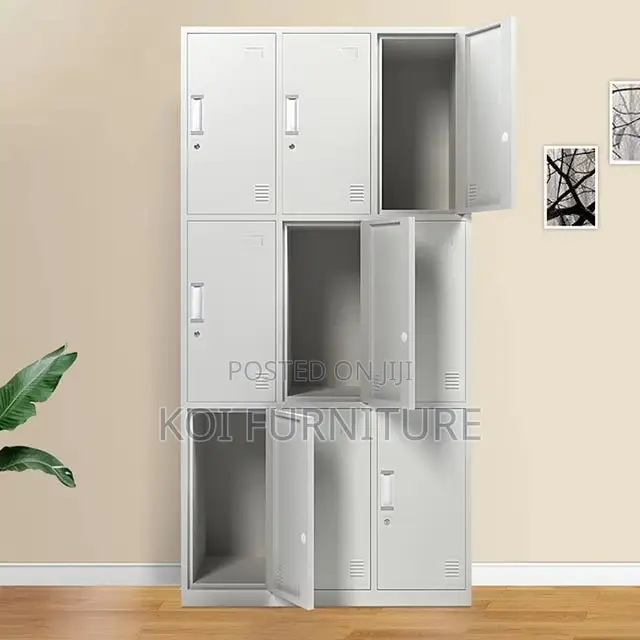 Office Cabinet; Nine Lockers Modern Secure and Multi Comparnet Cabinet