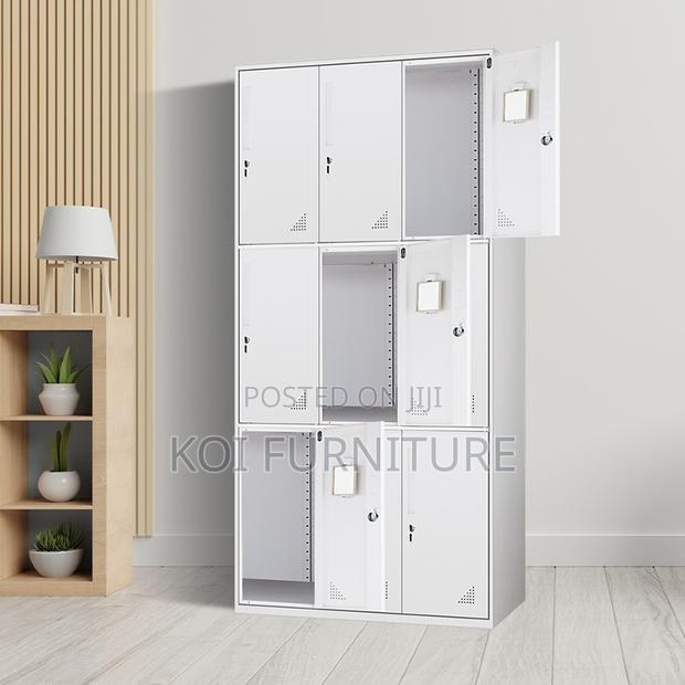 Office Cabinet; Nine Lockers Modern Secure and Multi Comparnet Cabinet - thumbnail 5