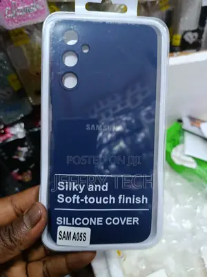 Dark Blue Silicone Case for a Samsung Galaxy A05s Smartphone.