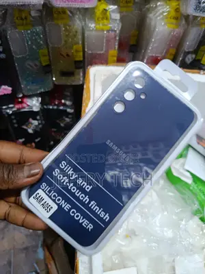 Dark Blue Silicone Case for a Samsung Galaxy A05s Smartphone.