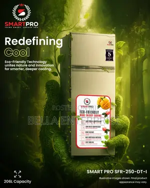 Smart Pro SFR-225-Dt-I Double Door Refrigerator, 206l - Silver