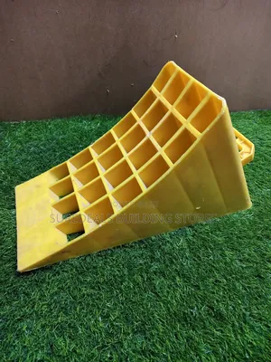 Yellow Plastic Wheel Chock With Handle
