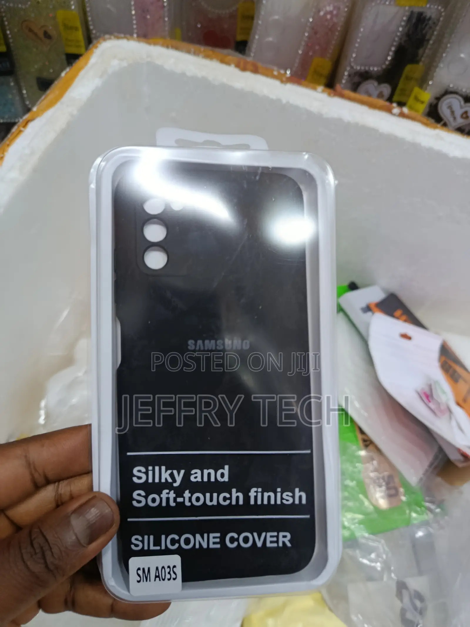 Black Samsung Galaxy A03s Silicone Cover With a Soft-Touch Finish.