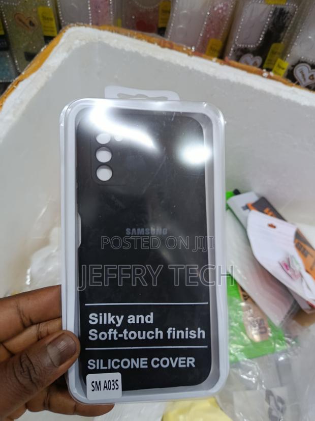 Black Samsung Galaxy A03s Silicone Cover With a Soft-Touch Finish.