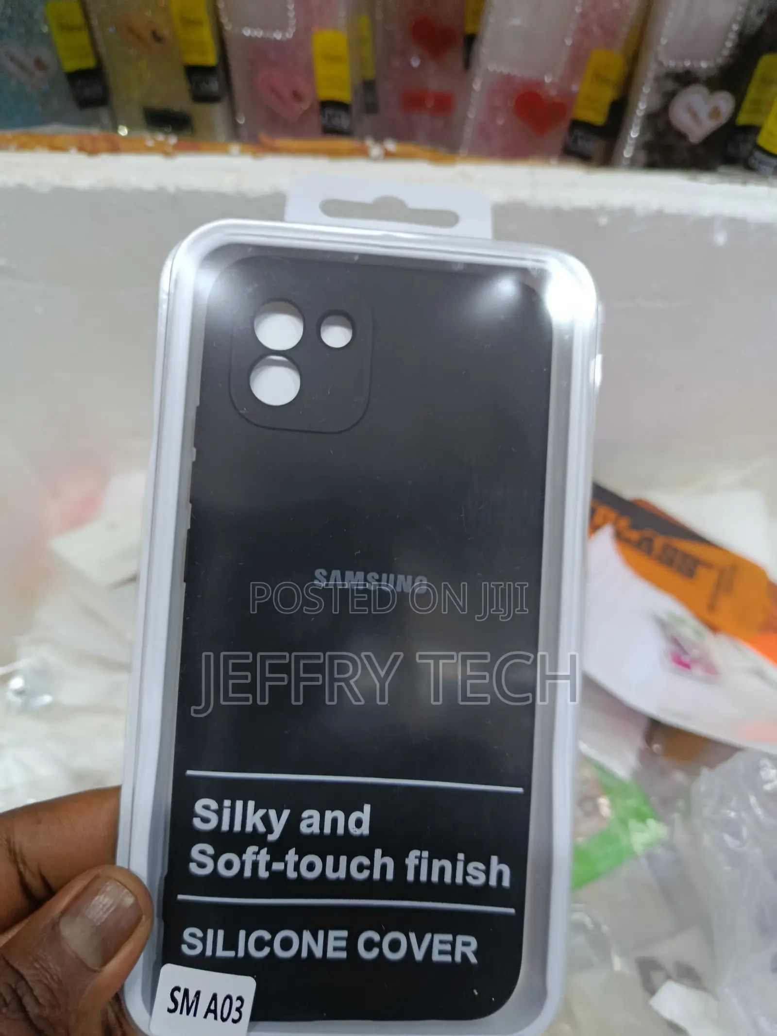 Black Samsung Galaxy A03 Silicone Cover Silky, and Soft-Touch Finish.