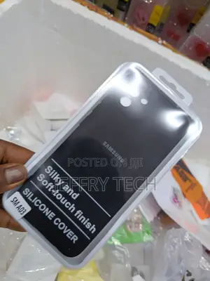 Black Samsung Galaxy A03 Silicone Cover Silky, and Soft-Touch Finish.