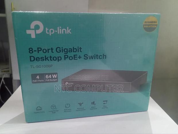 Tp -Link 8 Port Desktop Poe+ Switch Tl -Sg1008p With 4 Ports Poe