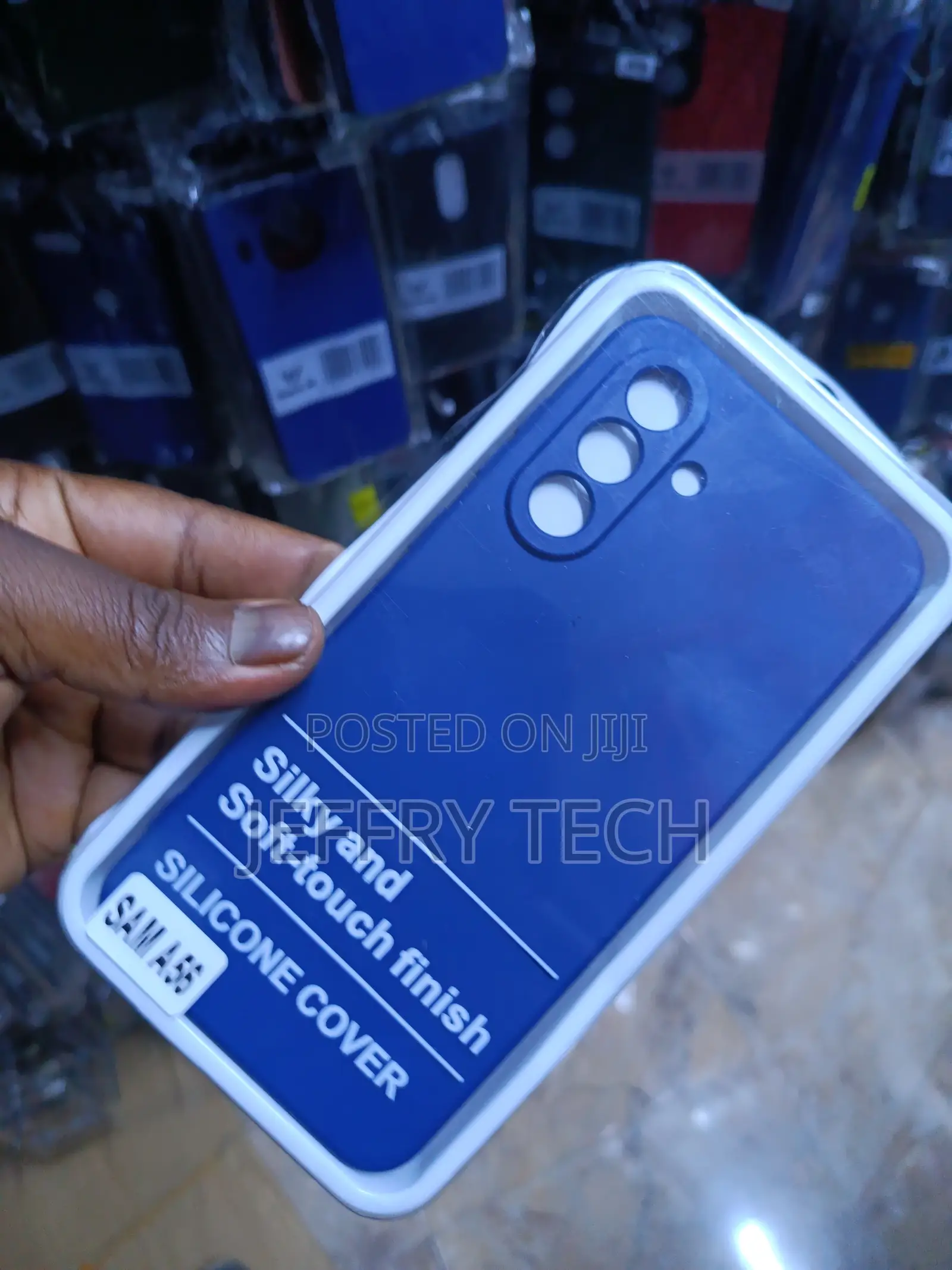 Navy Blue Silicone Protective Phone Cover for Samsung Galaxy A56.