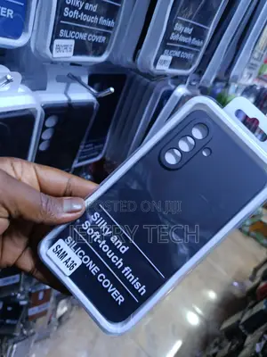 Black Silicone Cover Specifically for Samsung Galaxy A36 Smartphone.