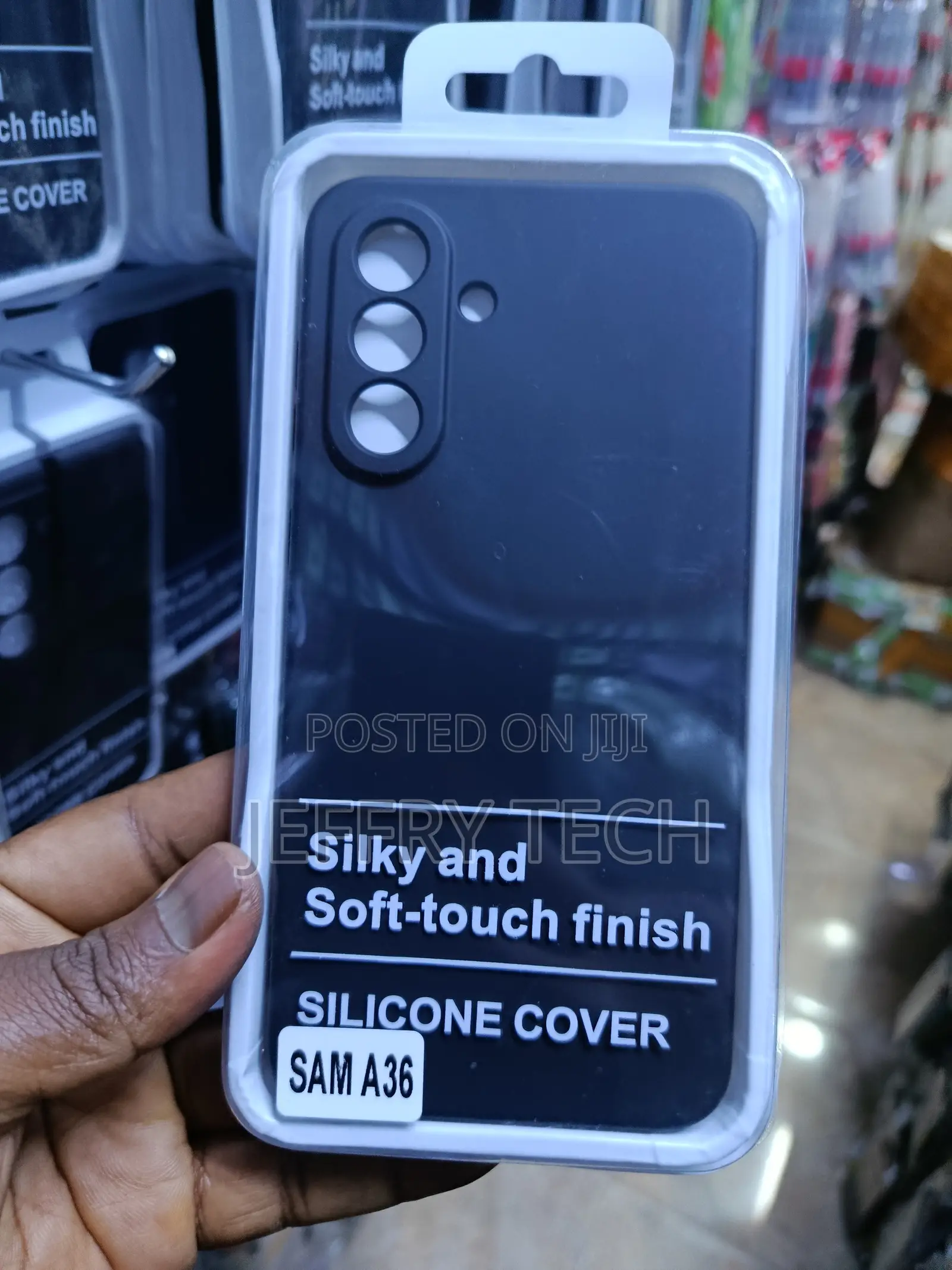 Black Silicone Cover Specifically for Samsung Galaxy A36 Smartphone.