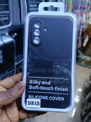 Black Silicone Cover Specifically for Samsung Galaxy A36 Smartphone.