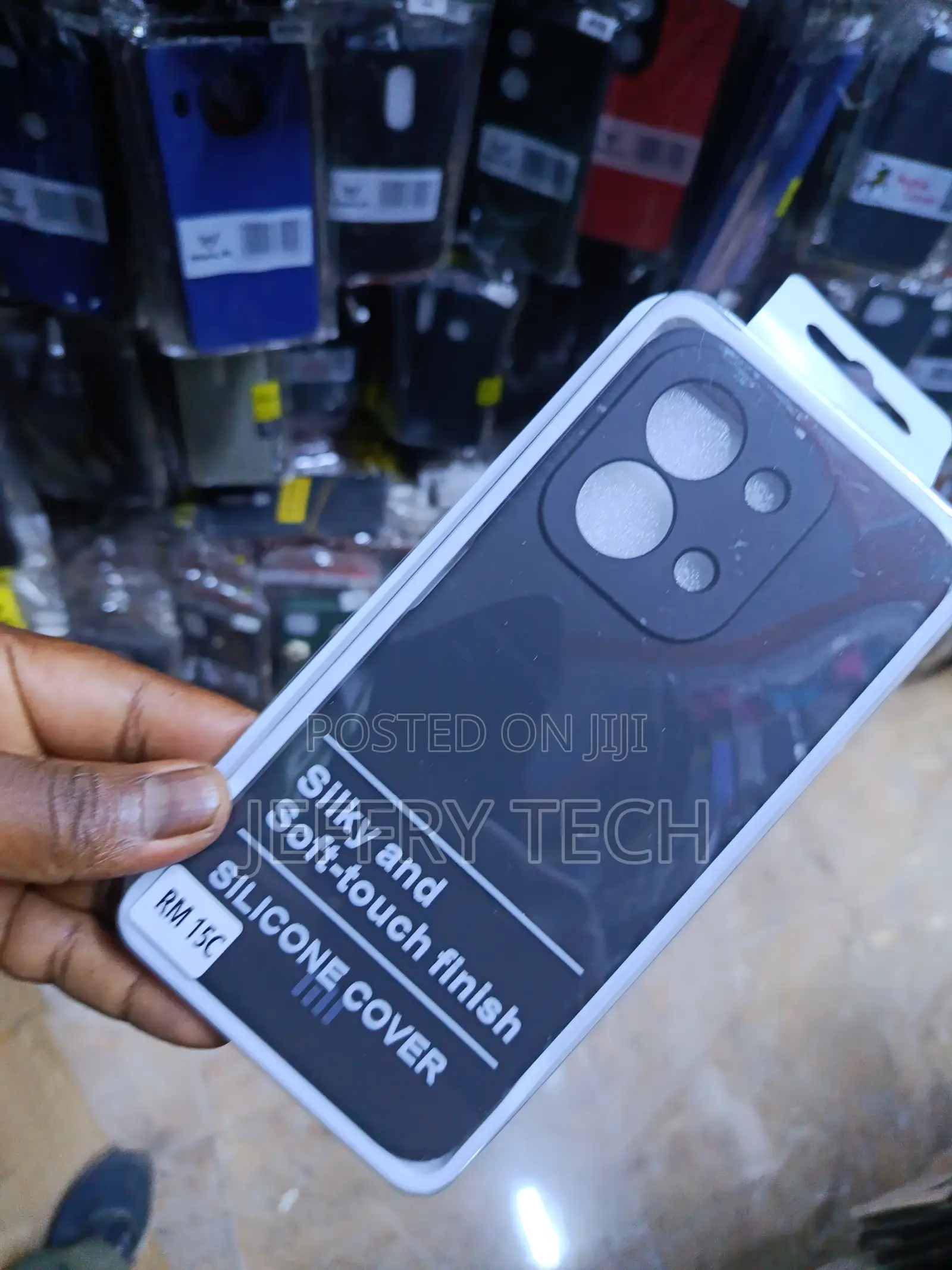 Black Silicone Protective Cover for Realme 9 4g Smartphone.