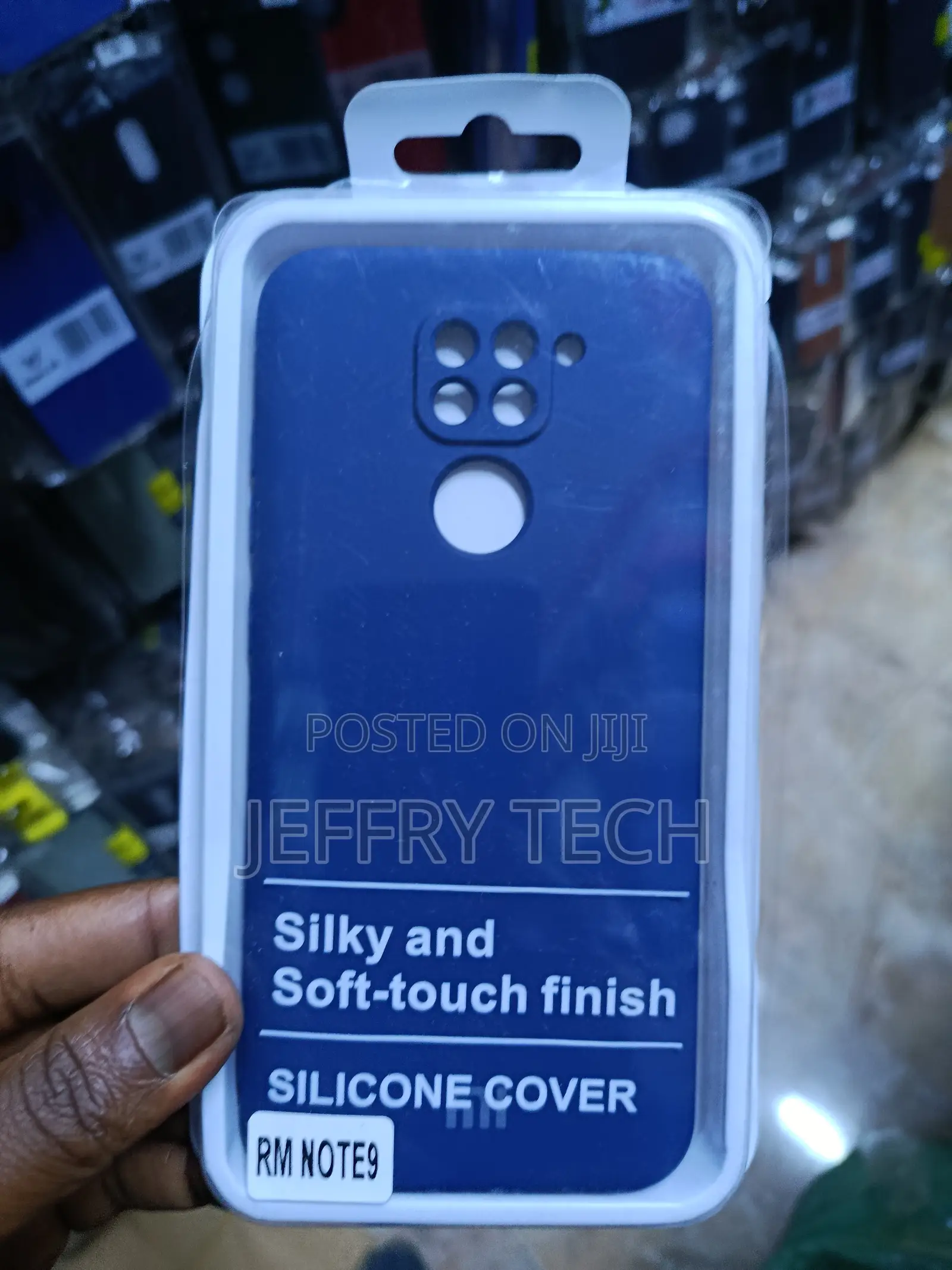 Blue Silicone Cover Designed for the Xiaomi Redmi Note 9.