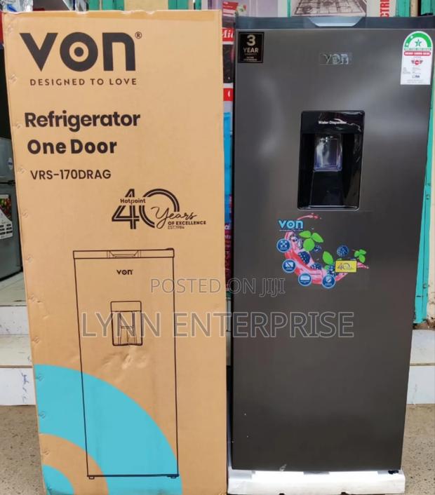 *Von Single Door Fridge 170l With Dispenser