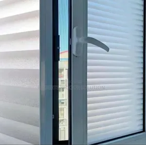 White Striped Privacy Window Film
