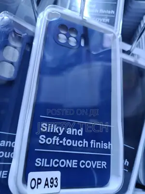 Blue Silicone Back Cover for Oppo A93 Smartphone.
