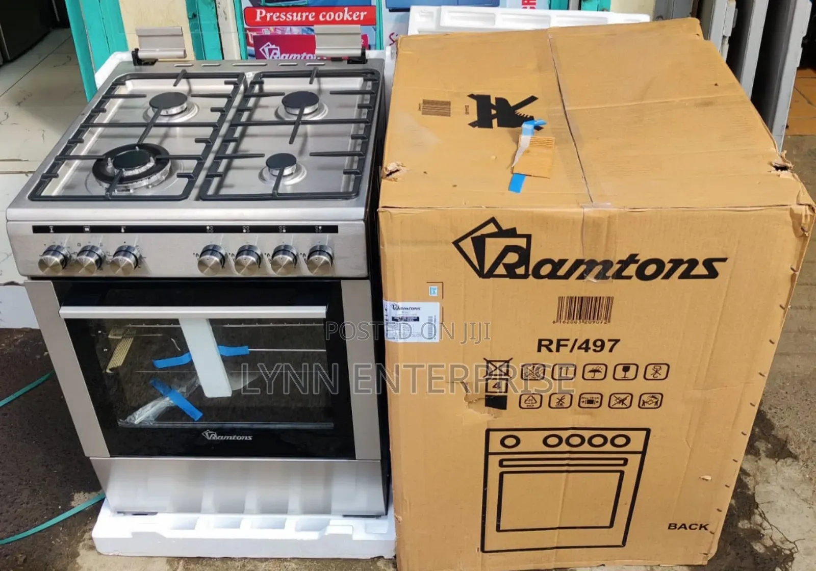 *Ramtons Standing Cooker 60cmx60cm 4gas (1 Wok) Electric Oven Rf497