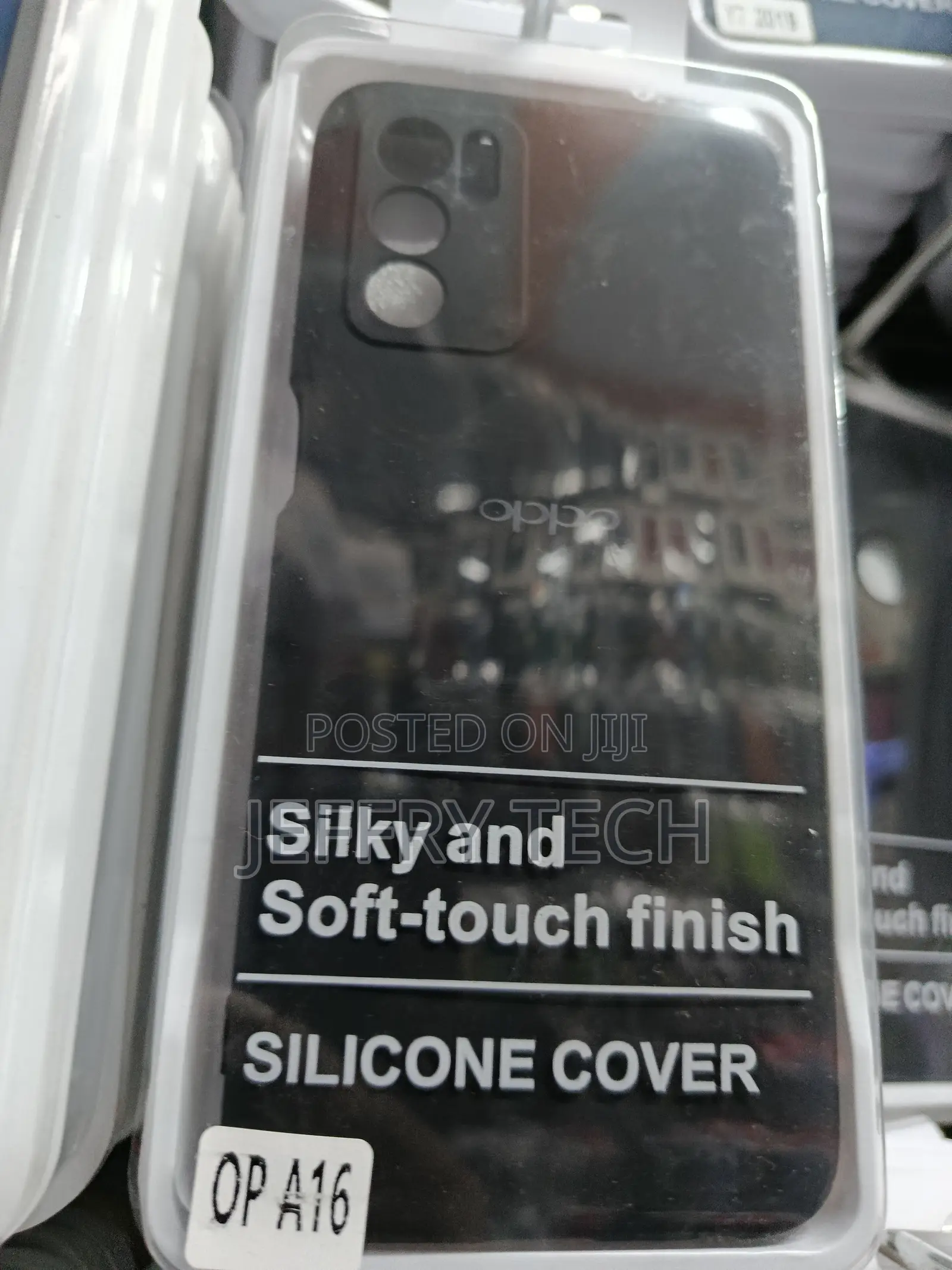 Silicone Back Cover Designed for the Oppo A16 Smartphone.