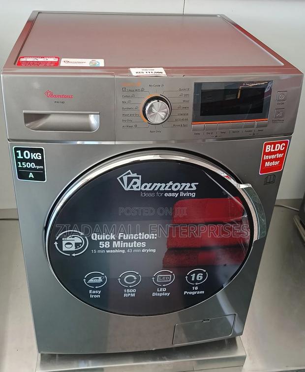 Ramtons Front Load 10kg Washing Machine RPM-1400 With Descriptions