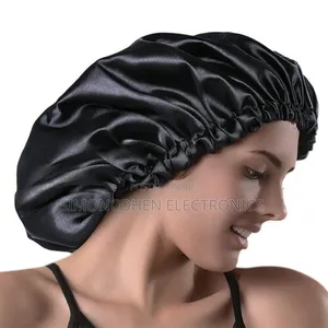 Black Satin Hair Bonnet