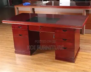 Office Desk; 1.4m Executive Mahogany Generous Desk
