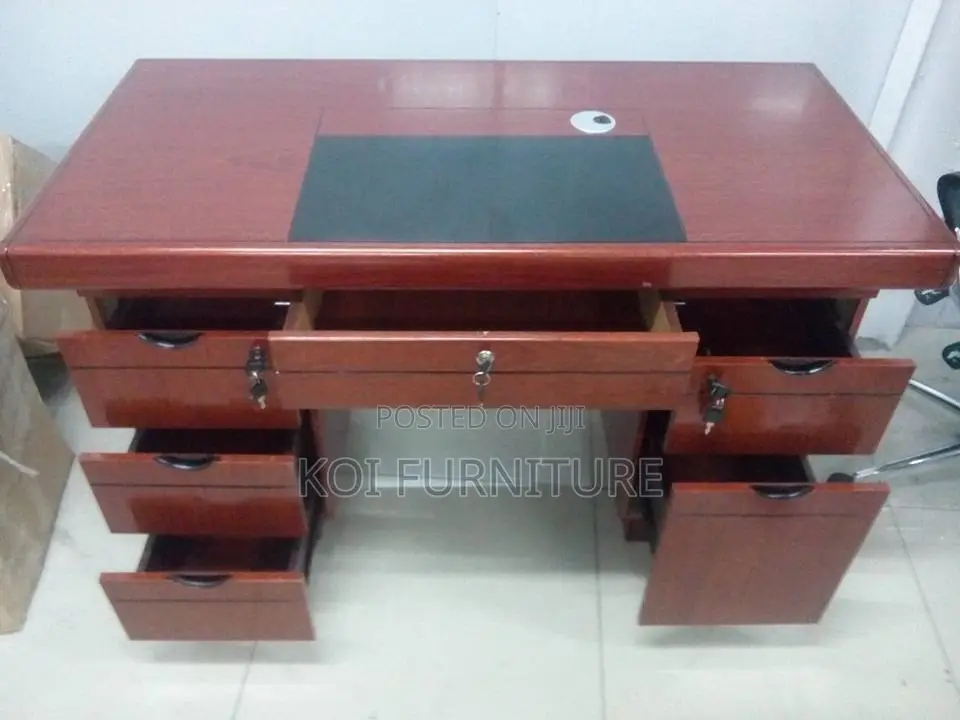 Office Desk; 1.4m Executive Mahogany Generous Desk