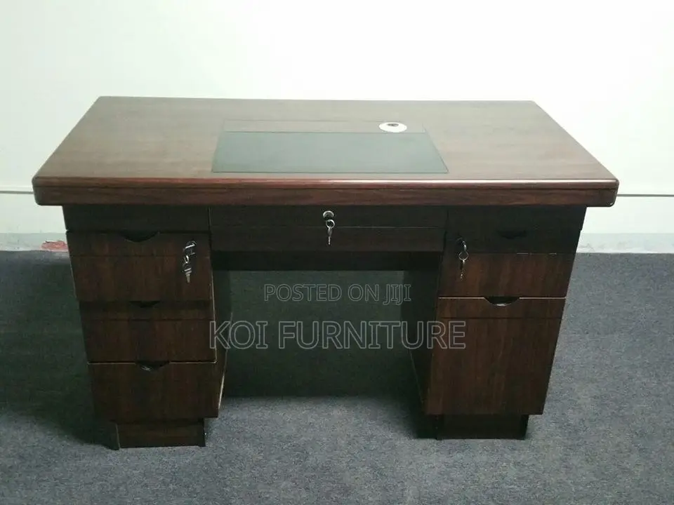 Office Desk; 1.4m Executive Mahogany Generous Desk