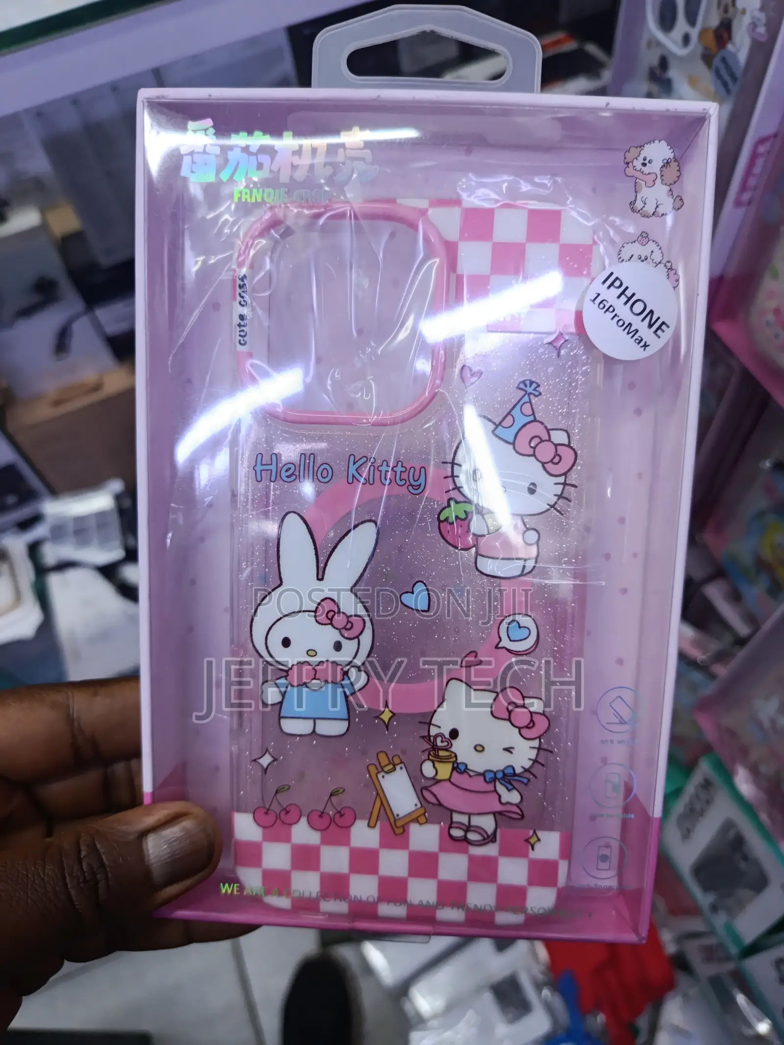 Hello Kitty Transparent Glitter Protective Case for iPhone 16 Pro Max