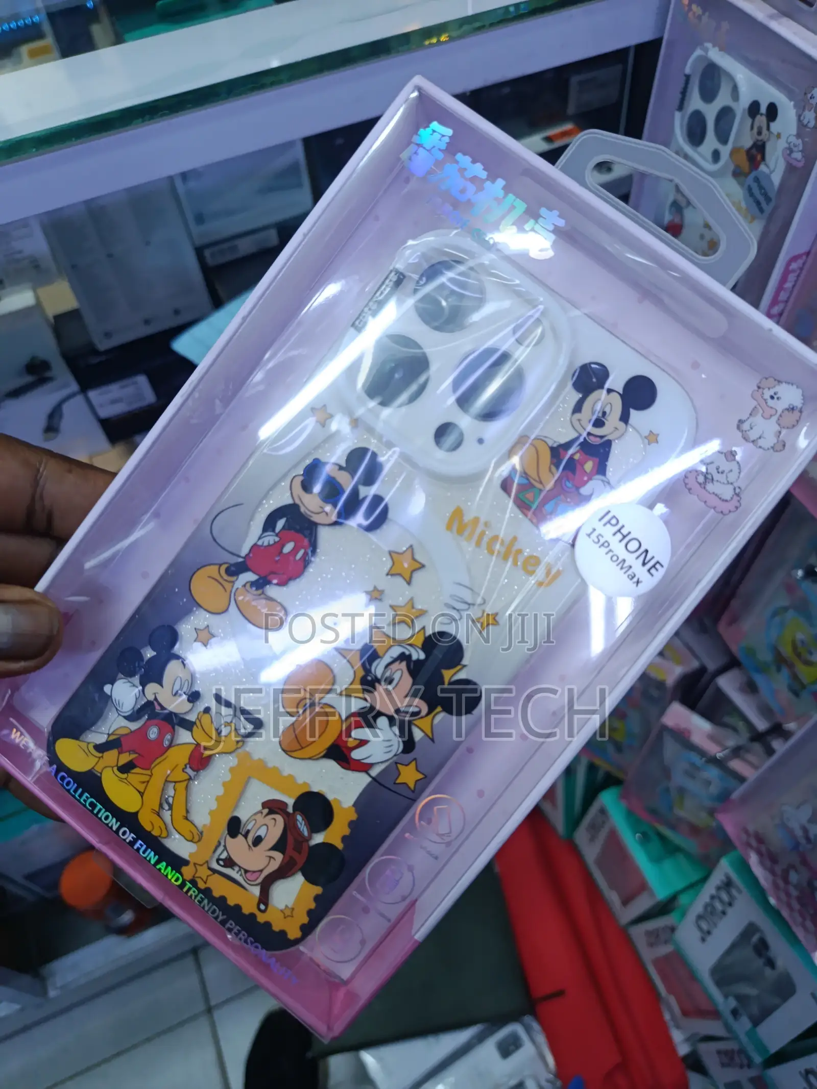 Disney-Themed Mickey Mouse Case for Apple iPhone 15 Pro Max.