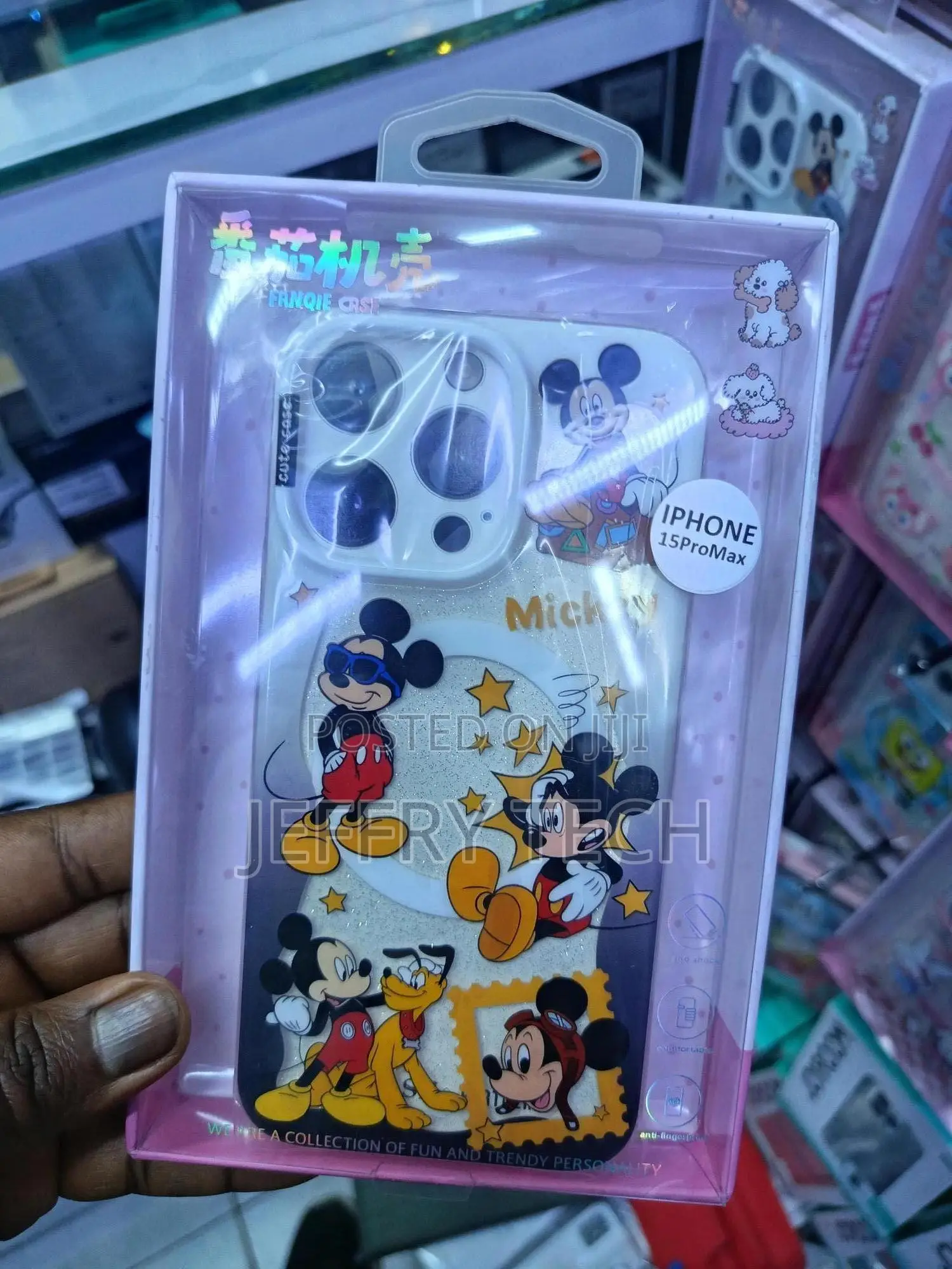 Disney-Themed Mickey Mouse Case for Apple iPhone 15 Pro Max.