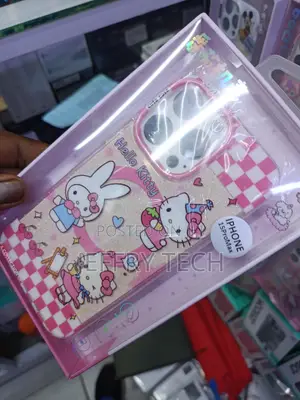 Hello Kitty Cartoon Transparent Glitter Protective Case.